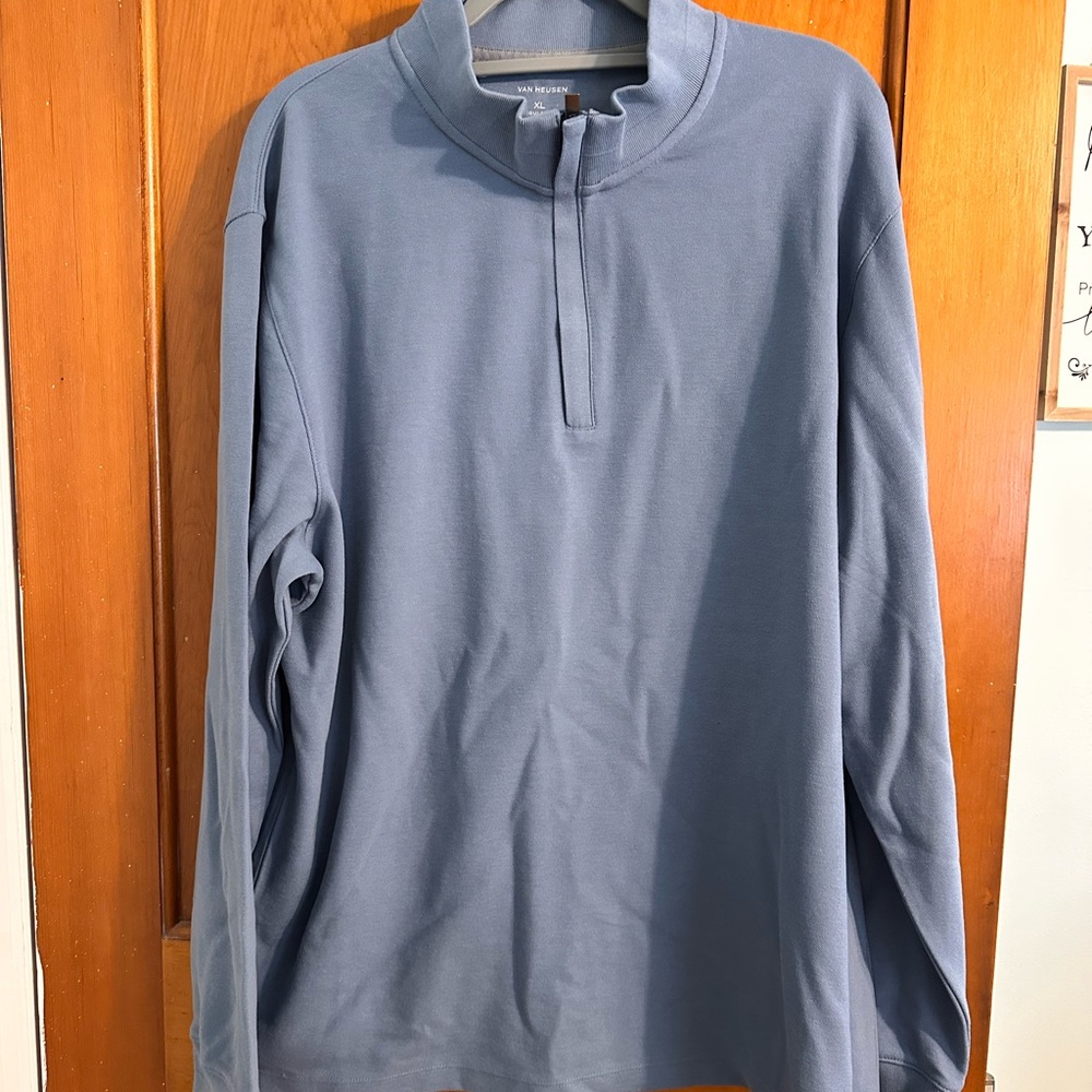 Van Heusen Blue Shadow Quarter Zip Pullover